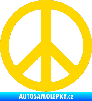 Samolepka Hippies 001 jasně žlutá
