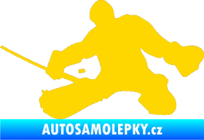 Samolepka Hokejista 015 levá brankář jasně žlutá