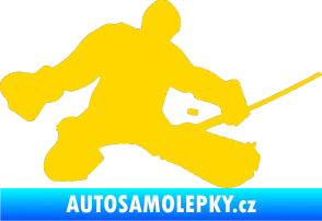 Samolepka Hokejista 015 pravá brankář jasně žlutá