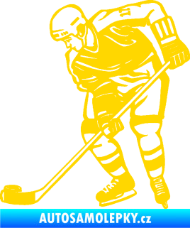 Samolepka Hokejista 029 levá jasně žlutá