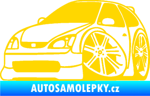 Samolepka Honda Civic karikatura levá jasně žlutá