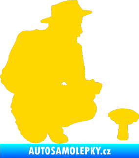 Samolepka Houbař 001 pravá jasně žlutá