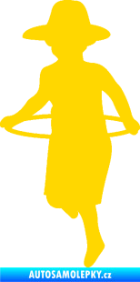 Samolepka Hula Hop 001 levá dítě s obručí jasně žlutá