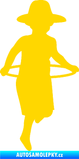 Samolepka Hula Hop 001 pravá dítě s obručí jasně žlutá