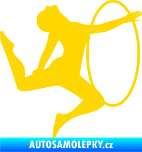 Samolepka Hula Hop 002 pravá gymnastka s obručí jasně žlutá
