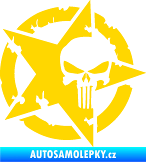 Samolepka Hvězda army 004 Punisher jasně žlutá
