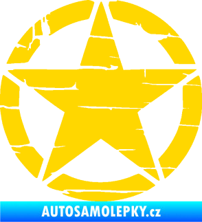 Samolepka Hvězda army 008 narušená jasně žlutá
