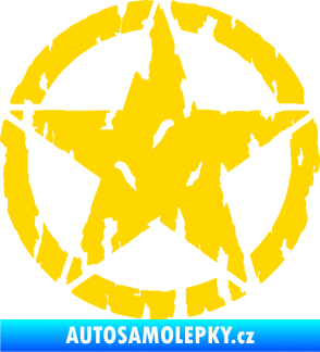 Samolepka Hvězda Army 010 potrhaná jasně žlutá
