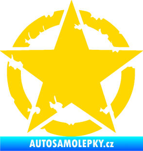 Samolepka Hvězda US Army 003 narušená jasně žlutá