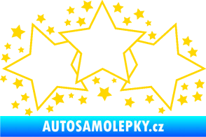 Samolepka Hvězdy a hvězdičky dekor jasně žlutá
