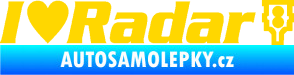 Samolepka I love radar nápis jasně žlutá