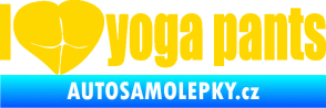 Samolepka I love yoga pants nápis jasně žlutá