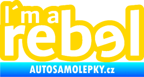 Samolepka I´m a rebel nápis jasně žlutá