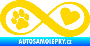 Samolepka Infinity 002 srdce a tlapka pravá jasně žlutá
