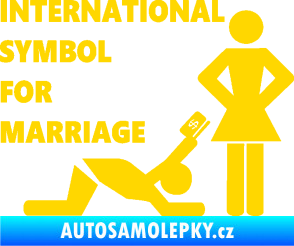 Samolepka International symbol for marriage jasně žlutá