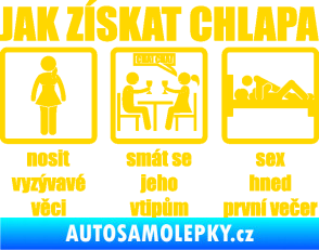 Samolepka Jak získat chlapa jasně žlutá
