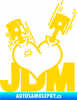Samolepka JDM heart  jasně žlutá