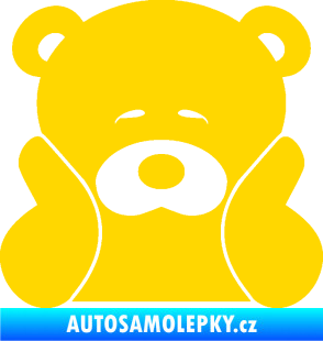 Samolepka JDM medvídek jasně žlutá