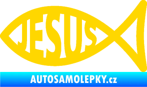 Samolepka Jesus rybička 003 křesťanský symbol jasně žlutá