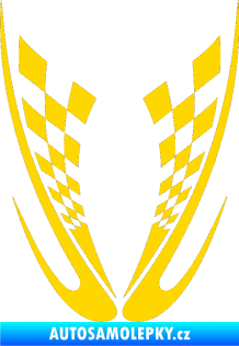 Samolepka Kapota 005 šachovnice jasně žlutá
