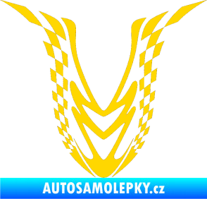 Samolepka Kapota 006 šachovnice jasně žlutá