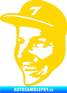 Samolepka Silueta Kimi Raikkonen levá jasně žlutá