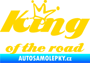 Samolepka King of the road nápis jasně žlutá