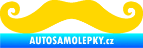 Samolepka Knír 001 movember, moustache styl jasně žlutá