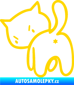 Samolepka Kočičí zadek 003 levá jasně žlutá