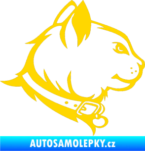 Samolepka Kočka 003 pravá jasně žlutá