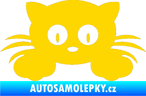Samolepka Kočka 007 levá jasně žlutá