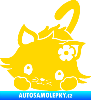 Samolepka Kočka 012 levá jasně žlutá