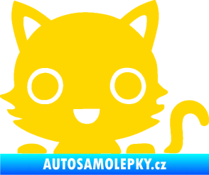 Samolepka Kočka 014 pravá kočka v autě jasně žlutá
