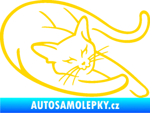 Samolepka Kočka 022 pravá jasně žlutá