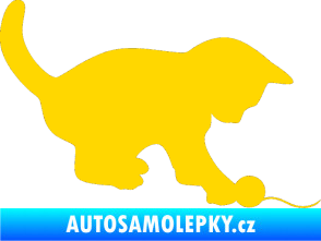 Samolepka Koťátko 001 pravá jasně žlutá