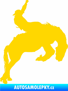 Samolepka Kovboj 001 pravá rodeo na koni jasně žlutá