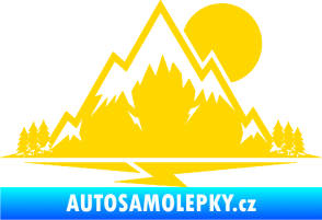 Samolepka Krajina hory 001 pravá jasně žlutá