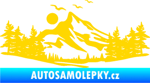 Samolepka Krajina hory 027 levá jasně žlutá