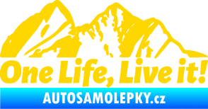 Samolepka Krajina hory 029 pravá jasně žlutá