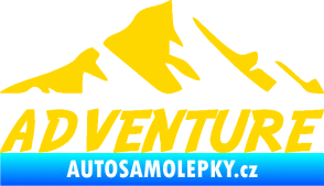 Samolepka Krajina hory 040 turistika, nápis Adventure jasně žlutá