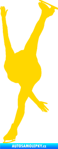 Samolepka Krasobruslení 005 levá krasobruslařka jasně žlutá