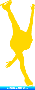 Samolepka Krasobruslení 005 pravá krasobruslařka jasně žlutá
