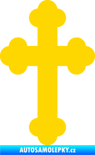 Samolepka Křesťanský kříž 001 jasně žlutá