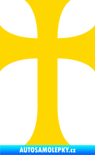 Samolepka Křesťanský kříž 002 jasně žlutá