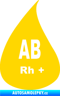 Samolepka Krevní skupina AB Rh+ kapka jasně žlutá