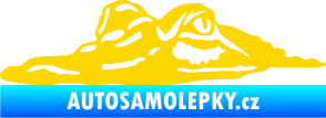 Samolepka Krokodýl 003 levá hlava na hladině jasně žlutá