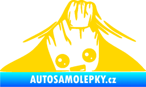 Samolepka Kuk 007 levá Groot vykukuje jasně žlutá