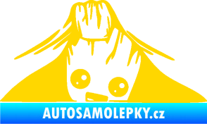 Samolepka Kuk 007 pravá Groot vykukuje jasně žlutá