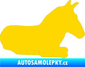 Samolepka Kůň 017 pravá ležící jasně žlutá