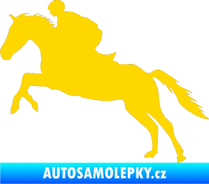 Samolepka Kůň 019 levá jezdec v sedle jasně žlutá